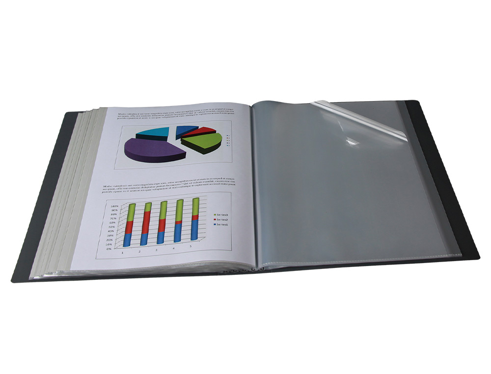 PROTEGE-DOCUMENTS LIDERPAPEL PERSONNALISABLE KANGOUROU     POLYPROPYLENE 30 POCHETTES    FIXES A4 COLORIS NOIR OPAQUE