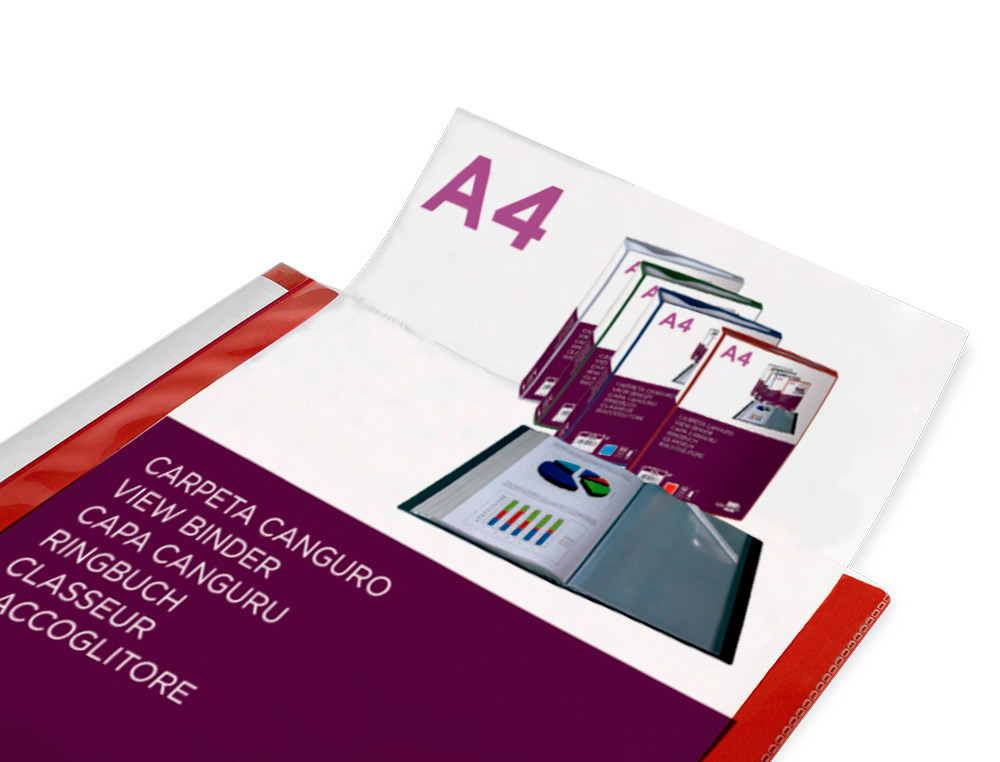 PROTEGE-DOCUMENTS LIDERPAPEL PERSONNALISABLE KANGOUROU     POLYPROPYLENE 30 POCHETTES    FIXES A4 COLORIS ROUGE