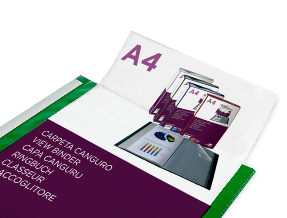 PROTEGE-DOCUMENTS LIDERPAPEL PERSONNALISABLE KANGOUROU     POLYPROPYLENE 30 POCHETTES    FIXES A4 COLORIS VERT
