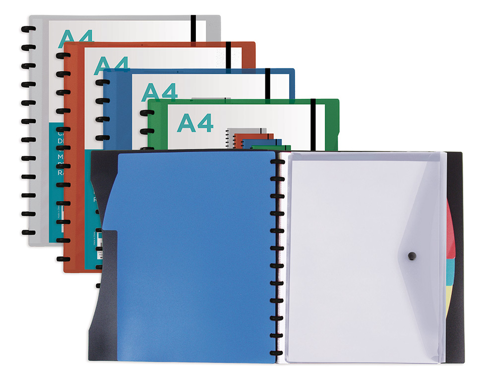 PROTEGE-DOCUMENTS LIDERPAPEL PERSONNALISABLE KANGOUROU 40 POCHETTES AMOVIBLES 5 INTERCALAIRES A4 TRANSPARENT