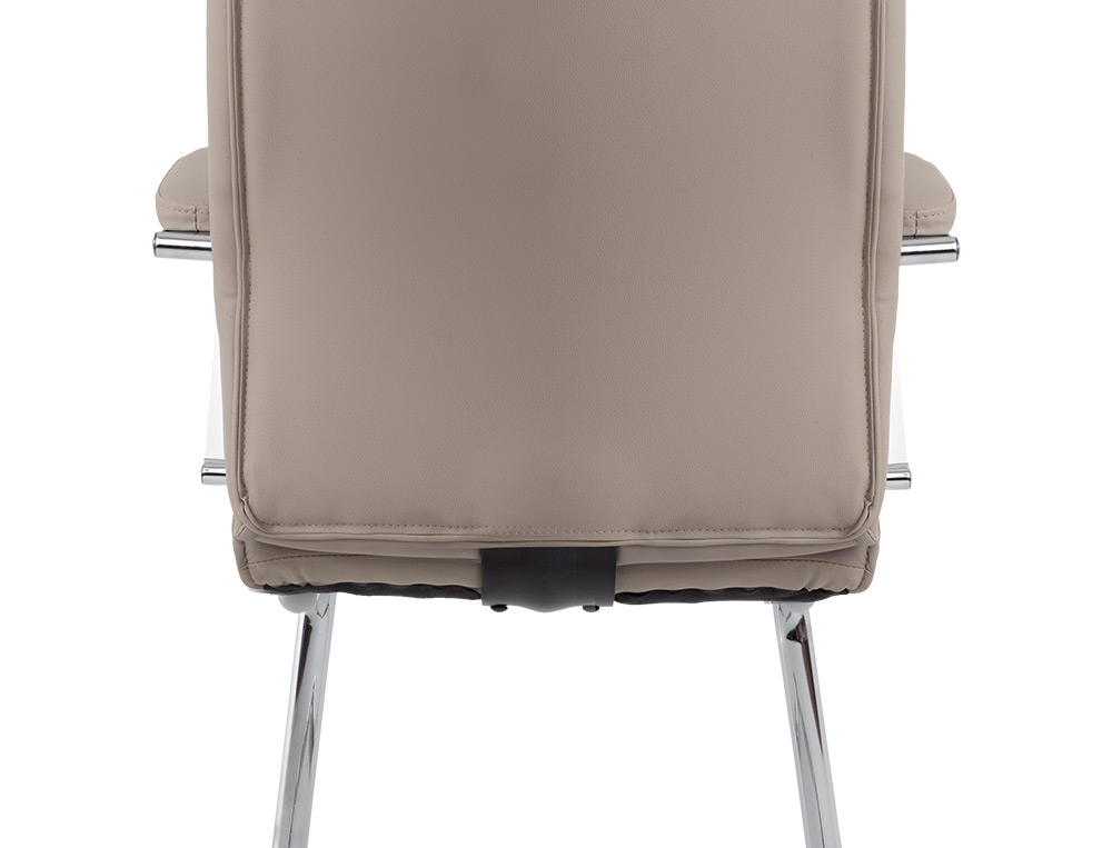 SIEGE VISITEUR Q-CONNECT MODENA SIMILI CUIR PIEDS METAL CHROME HAUTEUR 1050MM LARGEUR 630MM PROF 650MM COLORIS GRIS