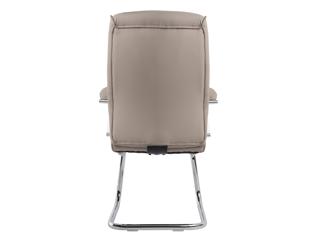 SIEGE VISITEUR Q-CONNECT MODENA SIMILI CUIR PIEDS METAL CHROME HAUTEUR 1050MM LARGEUR 630MM PROF 650MM COLORIS GRIS