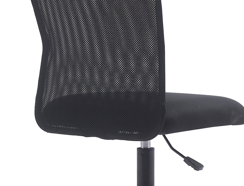 FAUTEUIL OPERATEUR Q-CONNECT PARMA MAILLE BASE METAL SANS  ACCOUDOIRS HAUTEUR MAX 990MM  LARGEUR 480MM PROF 590MM NOIR