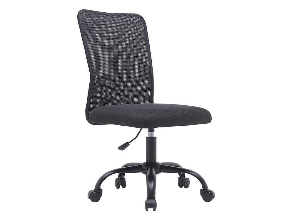 FAUTEUIL OPERATEUR Q-CONNECT PARMA MAILLE BASE METAL SANS  ACCOUDOIRS HAUTEUR MAX 990MM  LARGEUR 480MM PROF 590MM NOIR