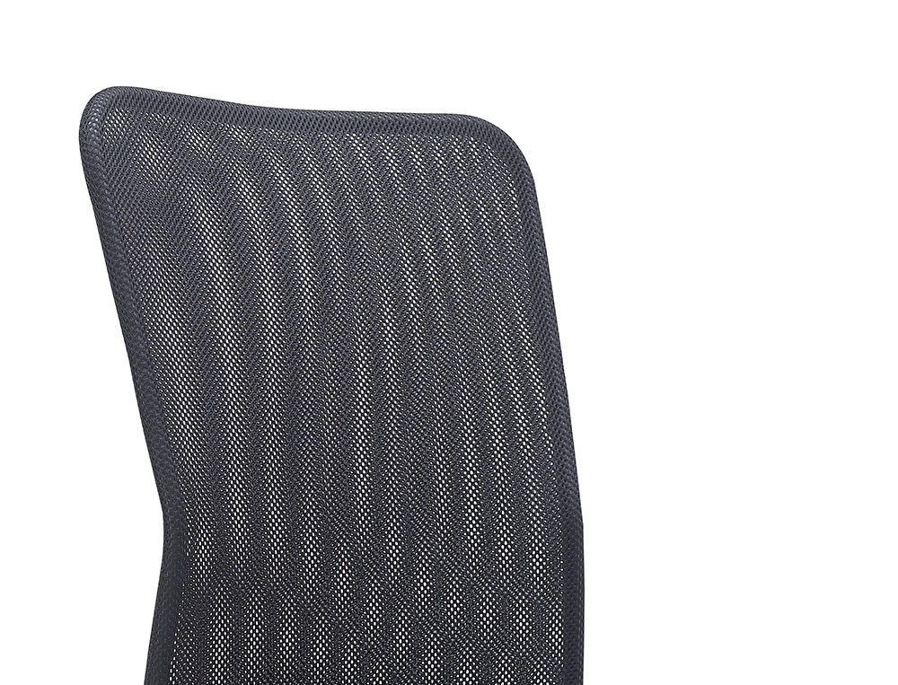 FAUTEUIL OPERATEUR Q-CONNECT PARMA MAILLE BASE METAL SANS  ACCOUDOIRS HAUTEUR MAX 990MM  LARGEUR 480MM PROF 590MM NOIR