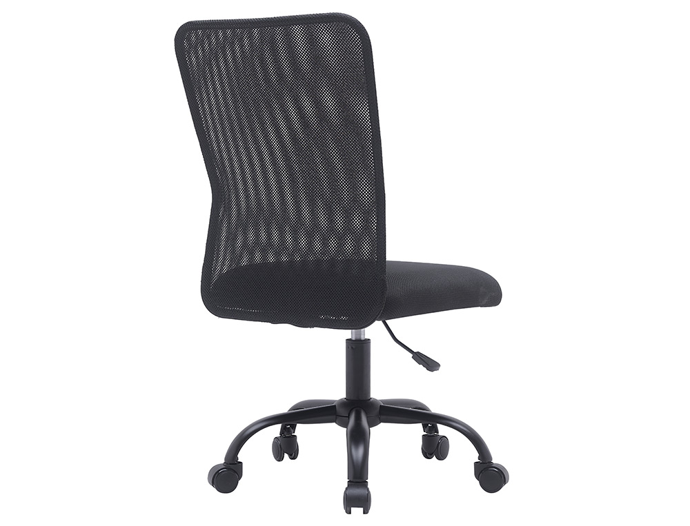 FAUTEUIL OPERATEUR Q-CONNECT PARMA MAILLE BASE METAL SANS  ACCOUDOIRS HAUTEUR MAX 990MM  LARGEUR 480MM PROF 590MM NOIR