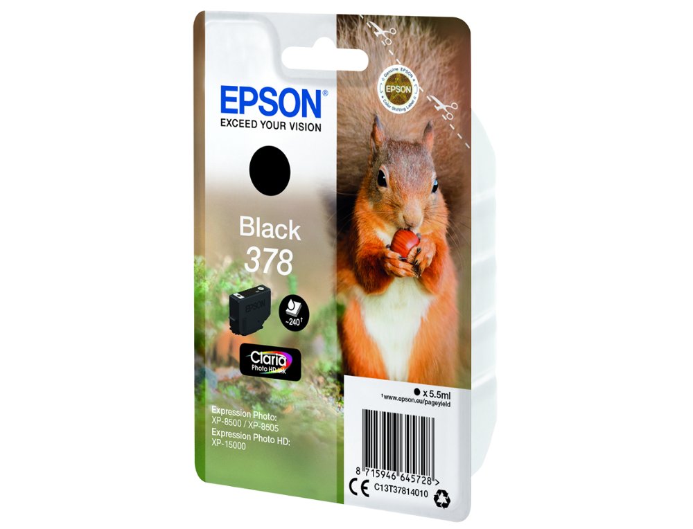 CARTOUCHE ENCRE EPSON 378 XP-8605 / 8606 / XP-15000 /   XP-8500 / 8505 COULEUR NOIR   240 PAGES
