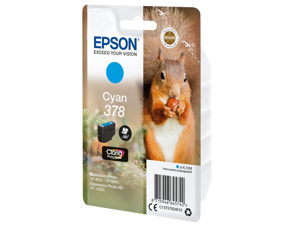 CARTOUCHE ENCRE EPSON 378 XP-8605 / 8606 / XP-15000 /   XP-8500 / 8505 COULEUR CYAN   360 PAGES