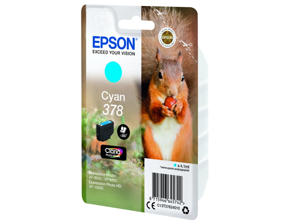 CARTOUCHE ENCRE EPSON 378 XP-8605 / 8606 / XP-15000 /   XP-8500 / 8505 COULEUR CYAN   360 PAGES
