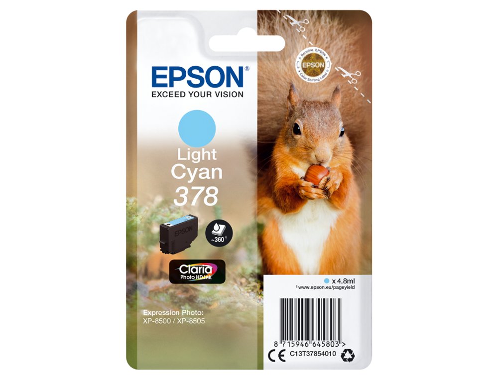 CARTOUCHE ENCRE EPSON 378 XP-8605 / 8606 / XP-15000 /   XP-8500 / 8505 COULEUR CYAN   CLAIR 360 PAGES