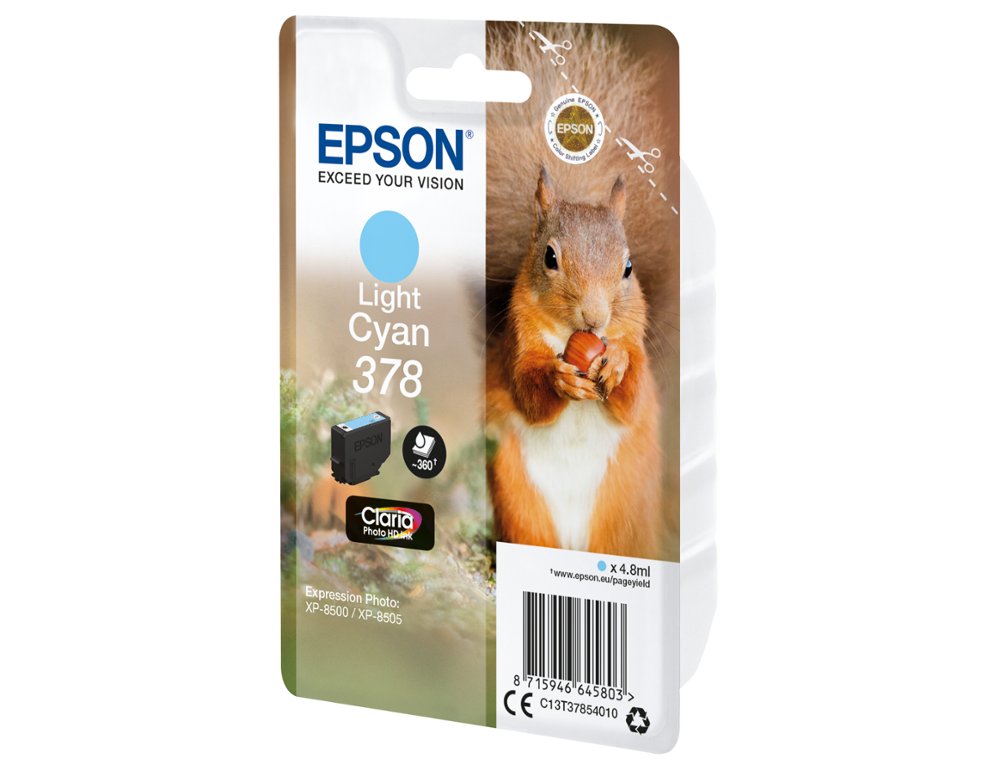 CARTOUCHE ENCRE EPSON 378 XP-8605 / 8606 / XP-15000 /   XP-8500 / 8505 COULEUR CYAN   CLAIR 360 PAGES