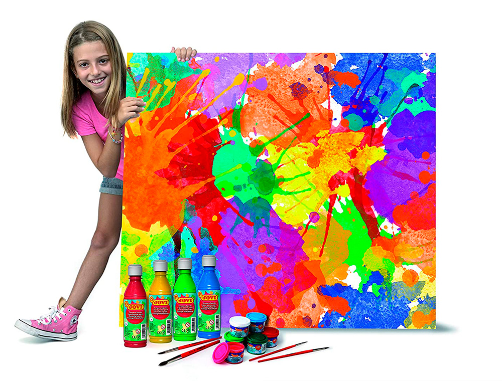 GOUACHE LIQUIDE JOVI BASIC TOUT SUPPORT PAPIER CARTON    BOIS TISSU PATE A MODELER 1L  COLORIS VERMILLON