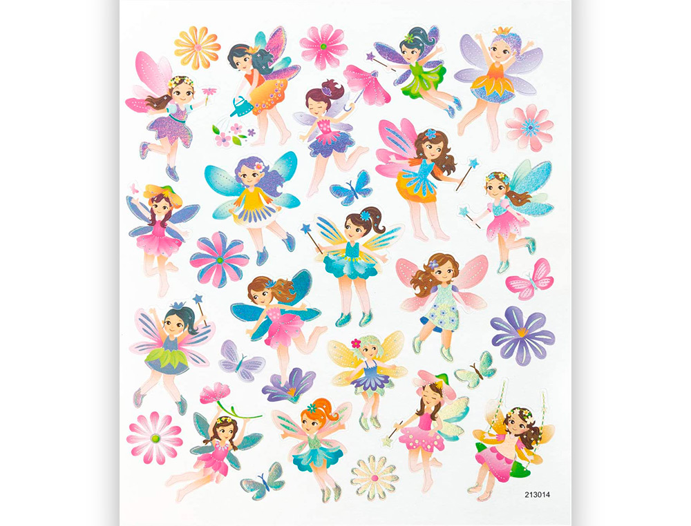 STICKER CHARMING FOLIA FAIRYTALE 15X17CM 2 FEUILLES  ASSORTIES 57 PIECES