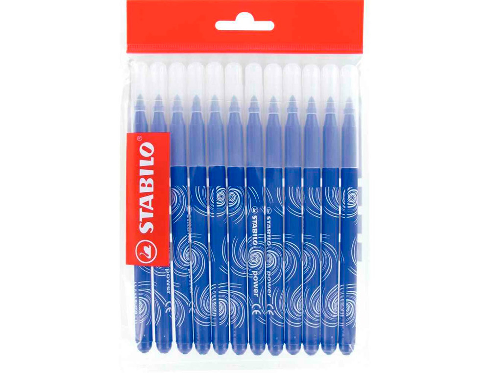 RECHARGE SCHOOLPACK FEUTRE DE COLORIAGE STABILO TRIO A-Z    ENCRE LAVABLE POINTE MOYENNE  12 UNITES BLEU BE15/278-37841