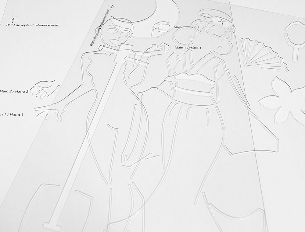 TRACE-MANGA GO MANGA 2 POCHOIRS SILHOUETTE A TRACER TENUE VESTIMENTAIRE ET ACCESSOIRES MODELE PRINCESSE