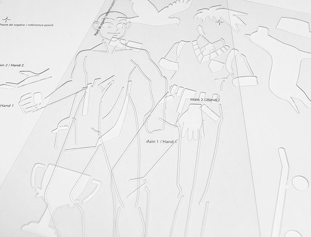 TRACE-MANGA GO MANGA 2 POCHOIRS SILHOUETTE A TRACER TENUE VESTIMENTAIRE ET ACCESSOIRES MODELE GARCON