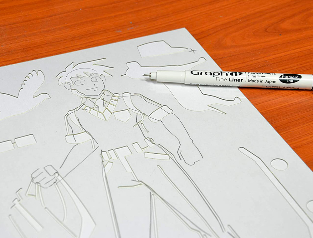 TRACE-MANGA GO MANGA 2 POCHOIRS SILHOUETTE A TRACER TENUE VESTIMENTAIRE ET ACCESSOIRES MODELE GARCON