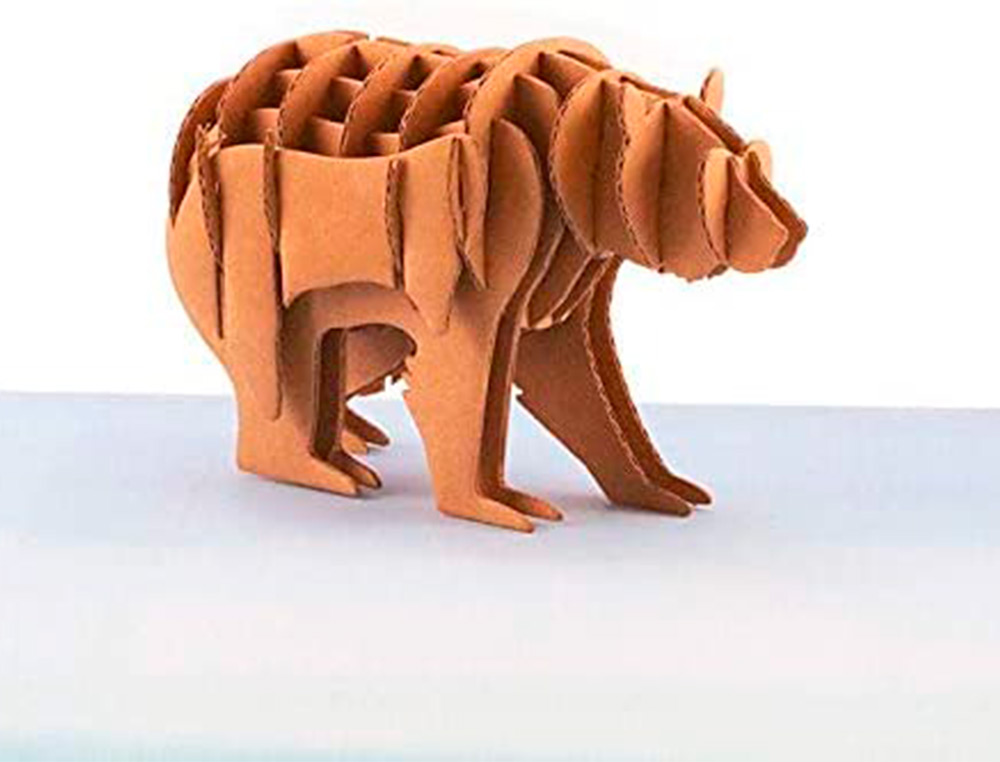 MAQUETTE OURS GRAINE CREATIVE CARTON A ASSSEMBLER DECORER   PERSONNALISER 150X150MM