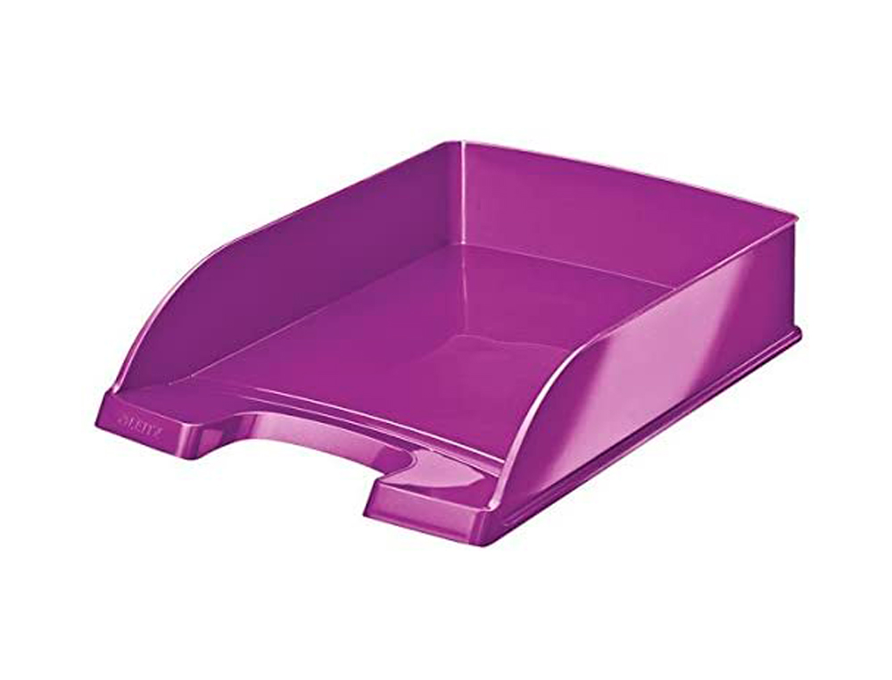 CORBEILLE À COURRIER LEITZ WOW POLYSTYRÈNE 255X70X357MM SUPERPOSABLE VERTICALE/ESCALIER COLORIS VIOLET MÉTALLISÉ