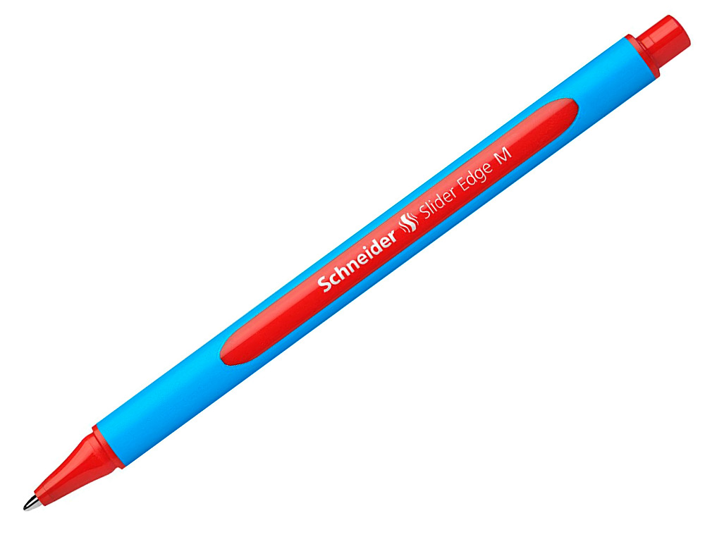 STYLO-BILLE SCHNEIDER SLIDER EDGE POINTE MOYENNE COLORIS ROUGE