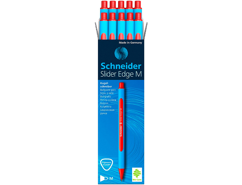 STYLO-BILLE SCHNEIDER SLIDER EDGE POINTE MOYENNE COLORIS ROUGE