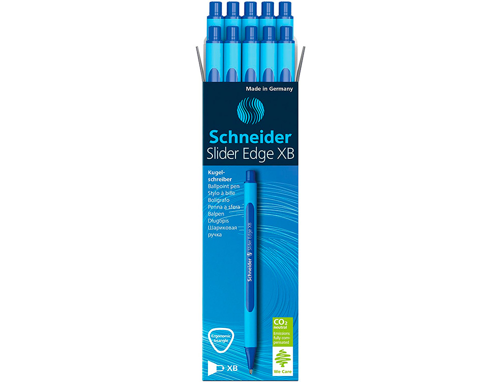 STYLO-BILLE SCHNEIDER SLIDER EDGE POINTE MOYENNE COLORIS BLEU