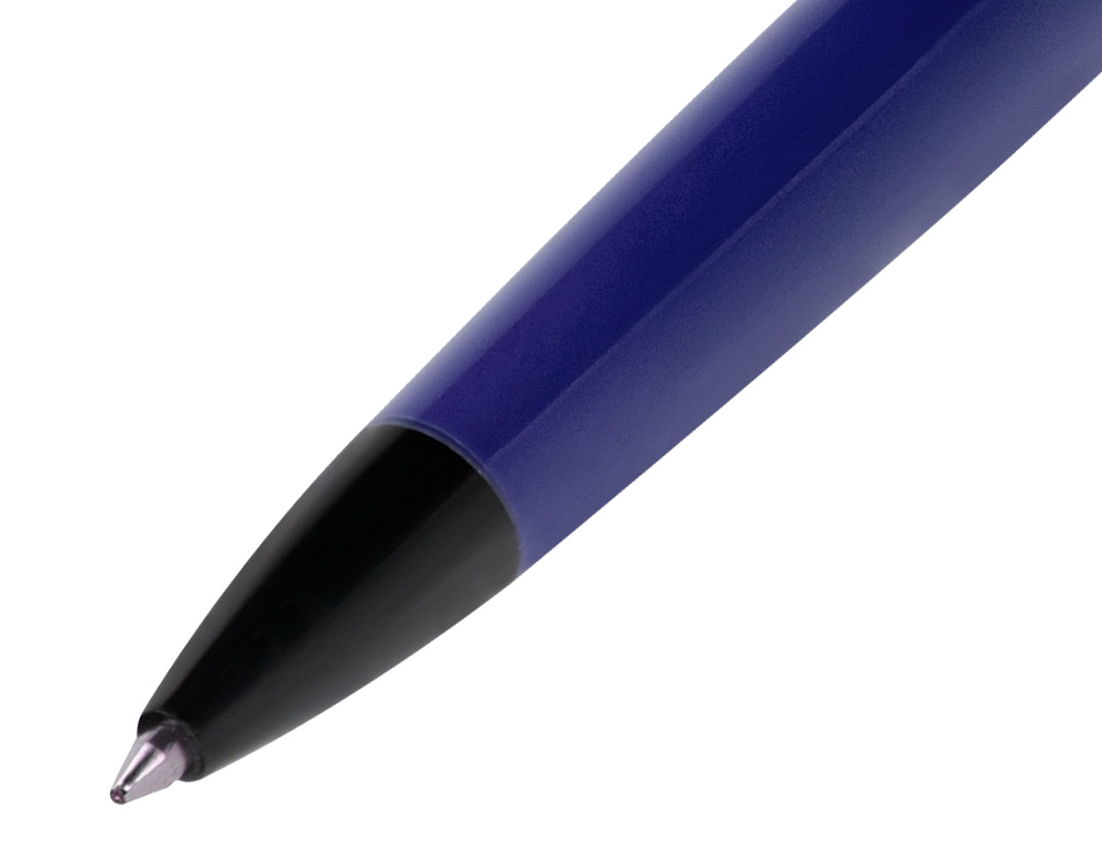 STYLO-BILLE BELIUS TURBO ALUMINIUM TEXTURE POINTILLEE ATTRIBUTS NOIR ENCRE BLEUE COLORIS BLEU DANS COFFRET CADEAU