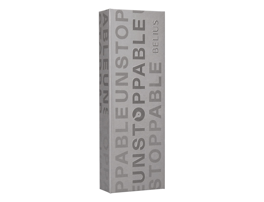 ROLLER BELIUS UNSTOPPABLE MONOCHROME ALUMINIUM ENCRE NOIRE COLORIS ARGENT DANS COFFRET CADEAU