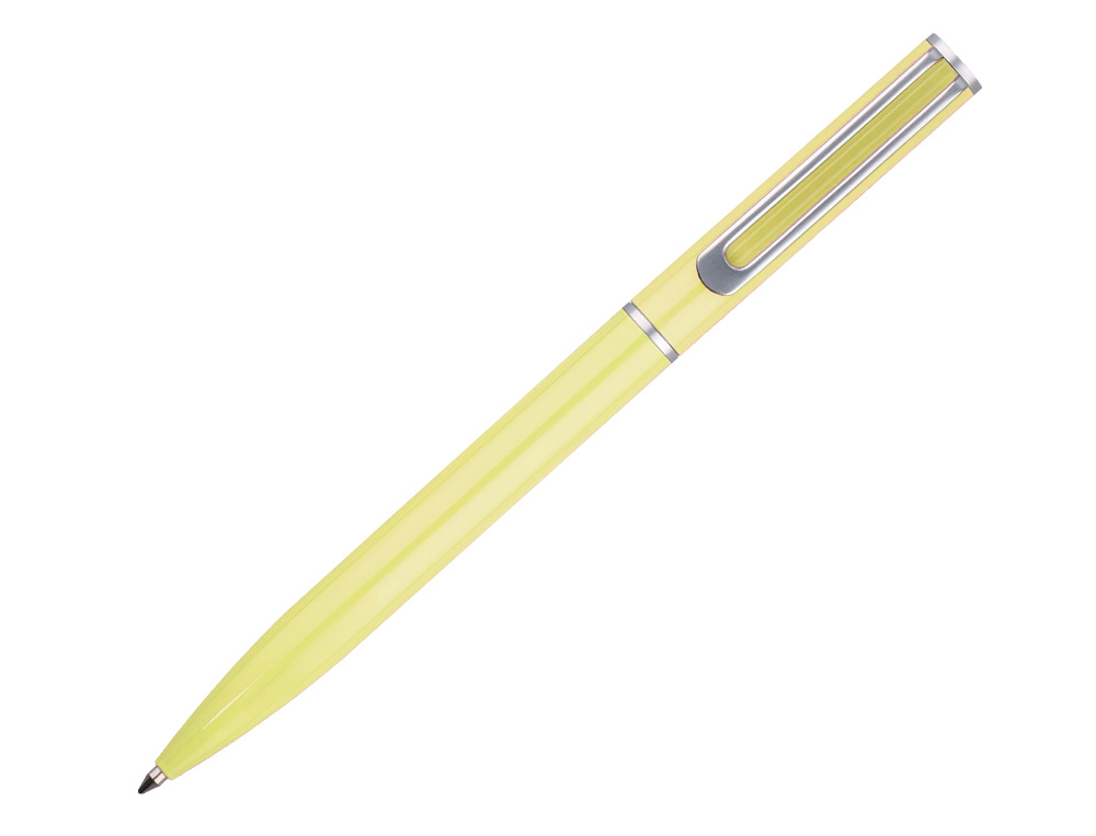 PARURE STYLO-BILLE ET ROLLER BELIUS ENDLESS SUMMER ALUMINIUM ATRIBUTS ARGENT ENCRE BLEUE COLORIS JAUNE COFFRET CADEAU