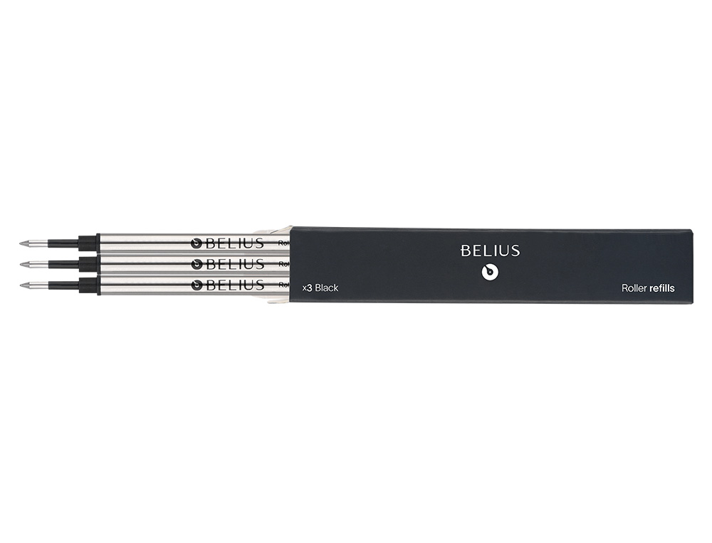 RECHARGE ROLLER BELIUS POINTE 0,7MM ENCRE COLORIS NOIRE     BOITE 3 UNITES