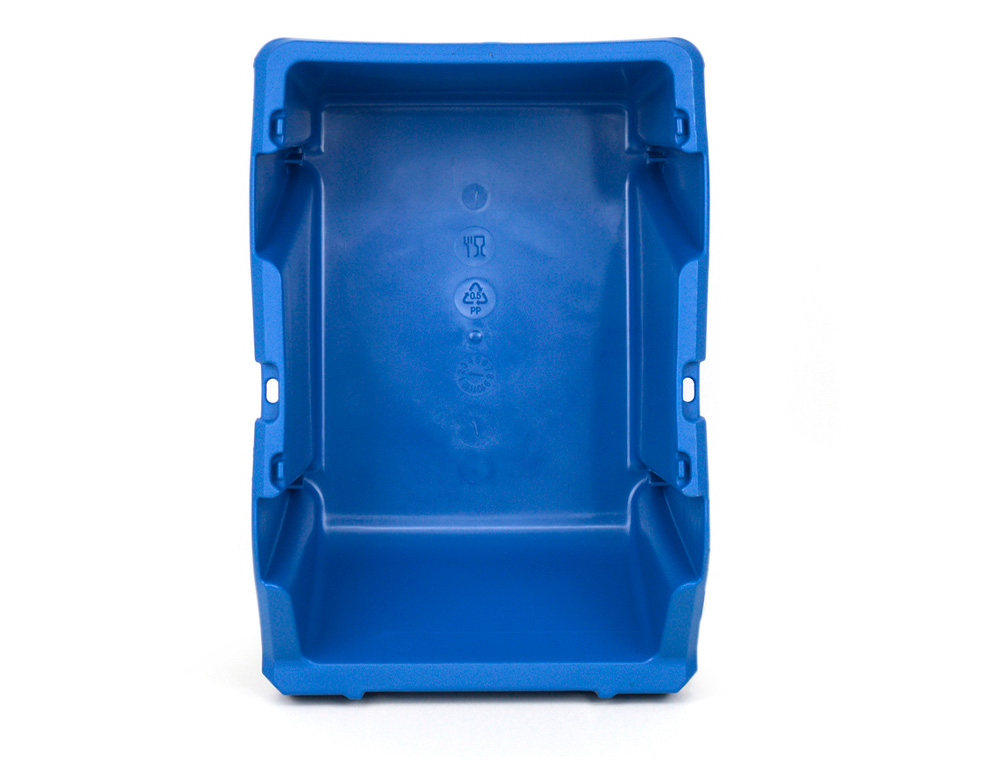 BAC A BEC VISO POLYPROPYLENE EMPILABLE RESISTANT GRANDE OUVERTURE PORTE-ETIQUETTE 33,5X21,5X15CM 10L BLEU