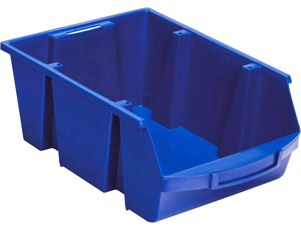 BAC A BEC VISO POLYPROPYLENE EMPILABLE RESISTANT GRANDE OUVERTURE PORTE-ETIQUETTE 45,5X30X17,5CM 28L BLEU