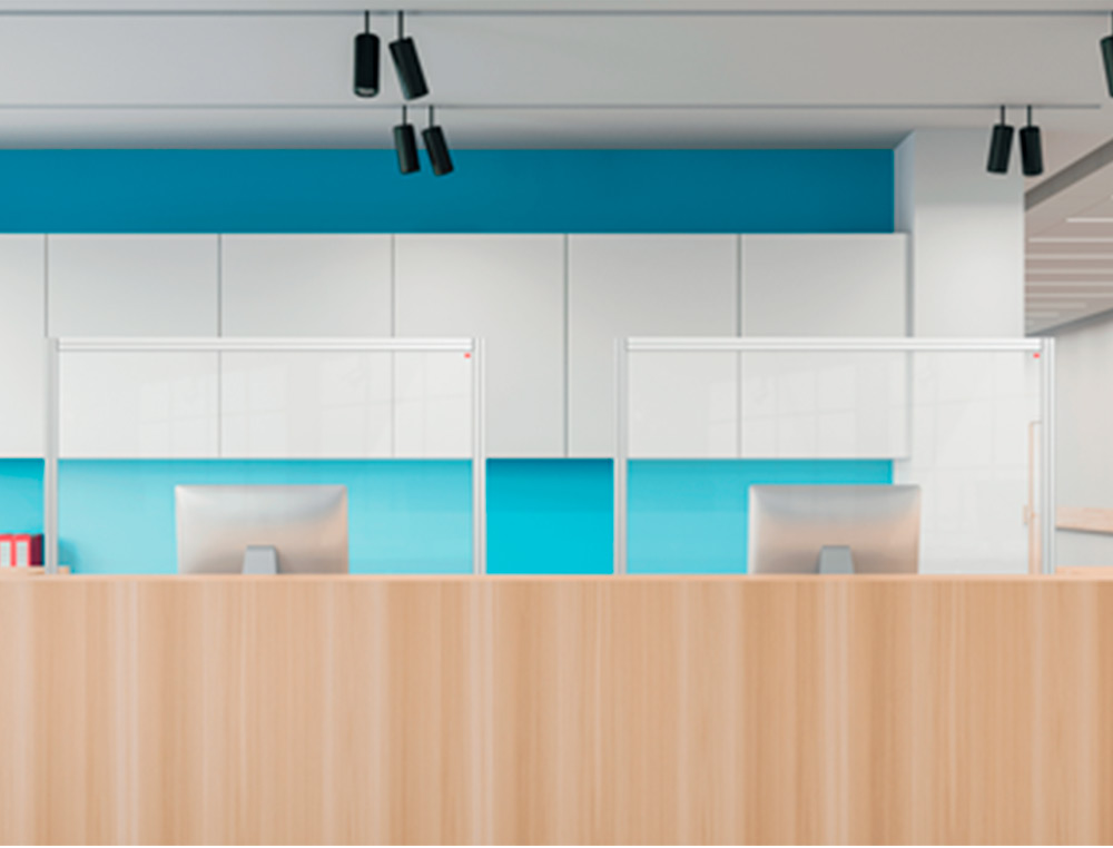 SEPARATEUR NOBO PREMIUM EN PLEXIGLAS TRANSPARENT         1400X1000X300MM