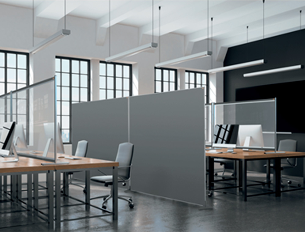SEPARATEUR BUREAU NOBO EN TISSU 1400X1000MM COLORIS GRIS