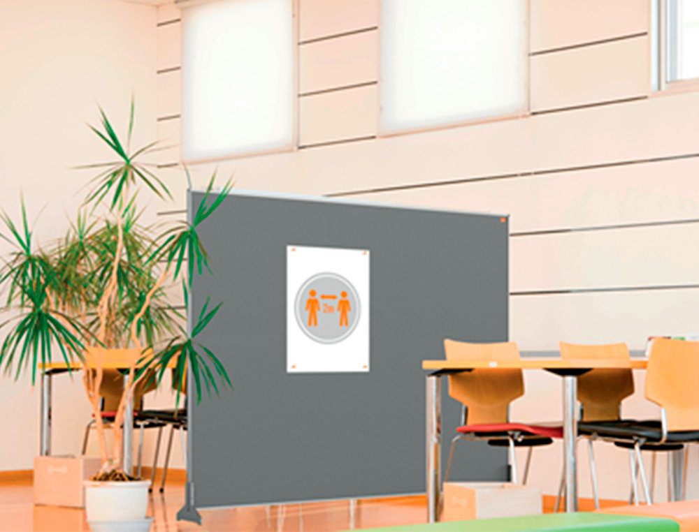 SEPARATEUR BUREAU NOBO EN TISSU 1400X1000MM COLORIS GRIS