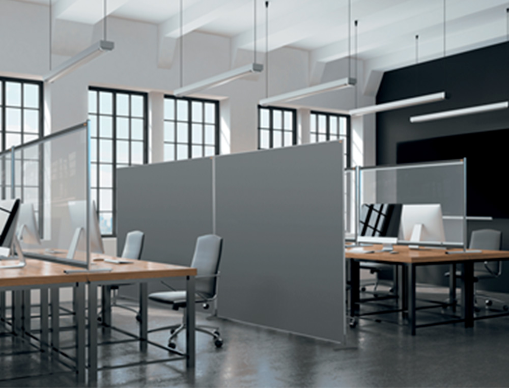 SEPARATEUR BUREAU NOBO EN TISSU 1200X1000MM COLORIS GRIS