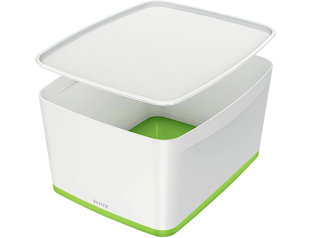 BAC RANGEMENT LEITZ MYBOX FORMAT A4 18L 318X198X385MM   BLANC VERT