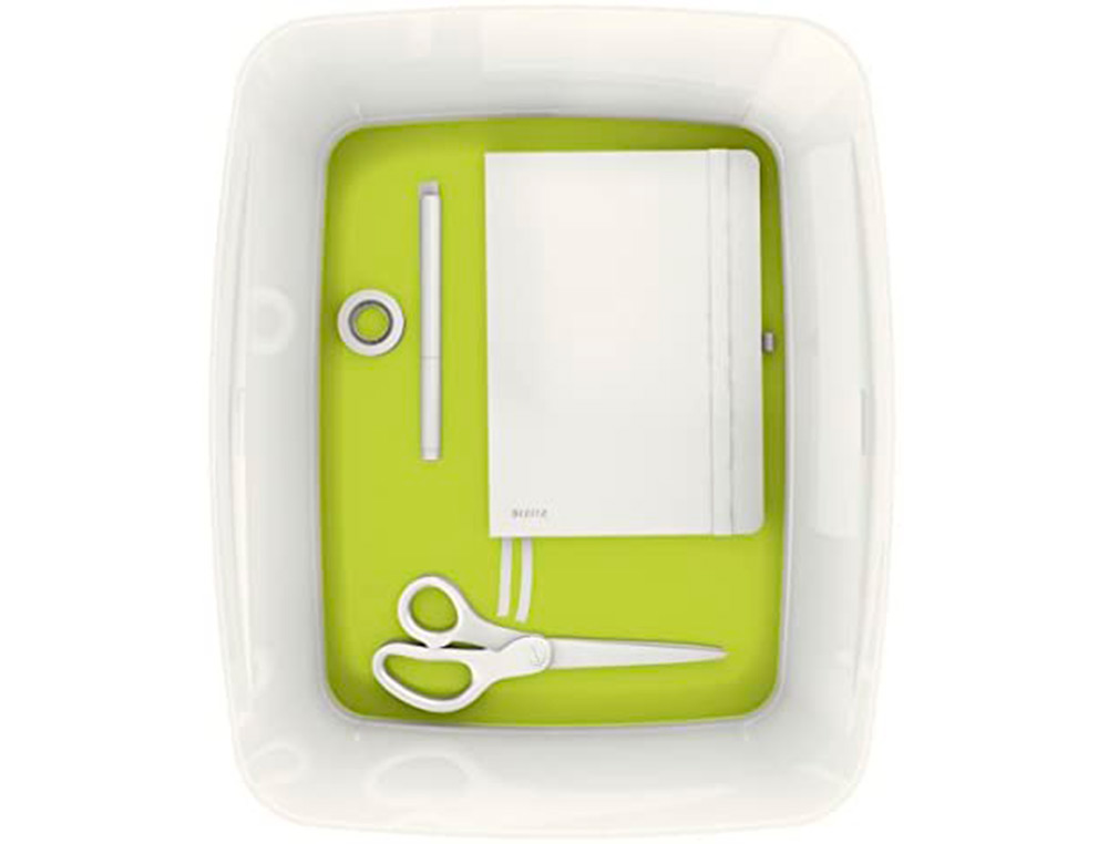 BAC RANGEMENT LEITZ MYBOX FORMAT A4 18L 318X198X385MM   BLANC VERT