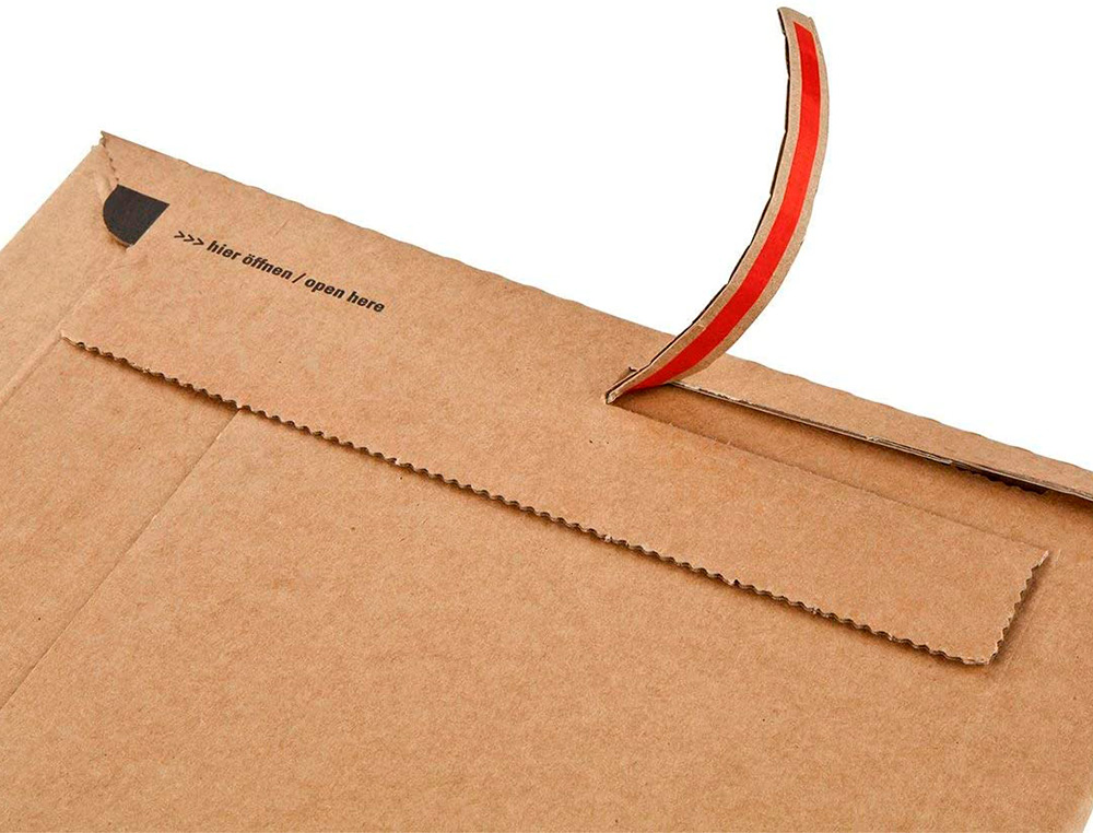 POCHETTE EXPEDITION COLOMPAC CARTON ONDULE BANDE ADHESIVE  250X350X50MM