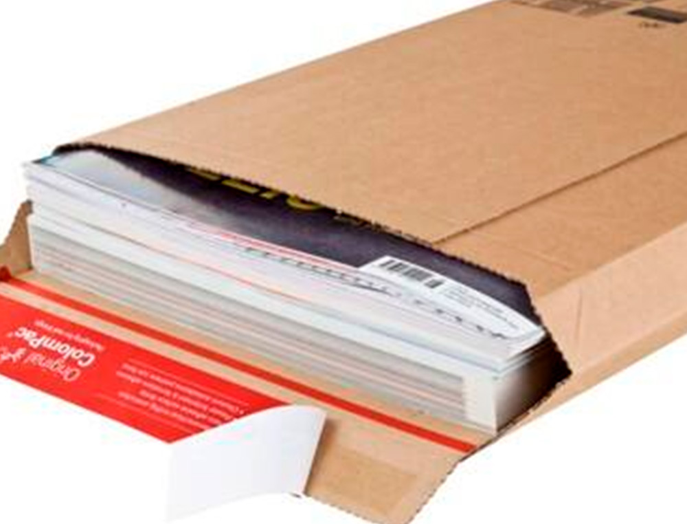 POCHETTE EXPEDITION COLOMPAC CARTON ONDULE BANDE ADHESIVE  570X420X50MM