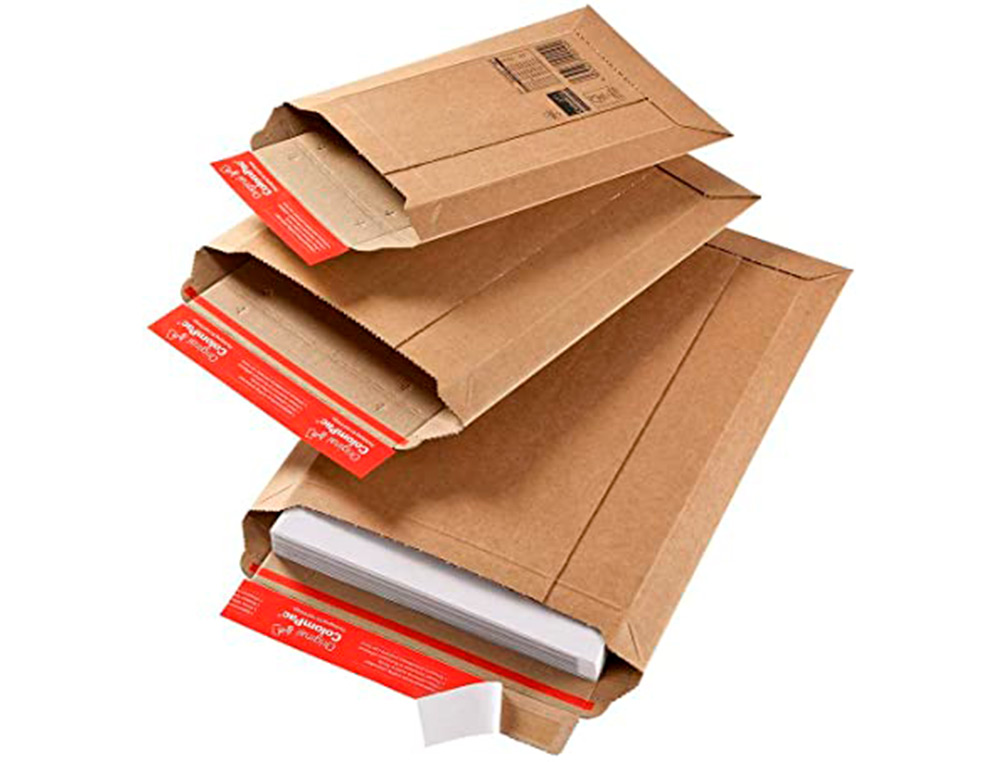 POCHETTE EXPEDITION COLOMPAC CARTON ONDULE BANDE ADHESIVE  570X420X50MM