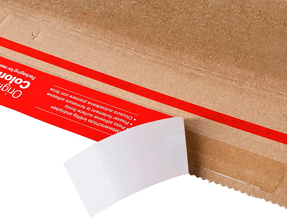POCHETTE EXPEDITION COLOMPAC CARTON RIGIDE BRUN BANDE      ADHESIVE 285X370X30MM