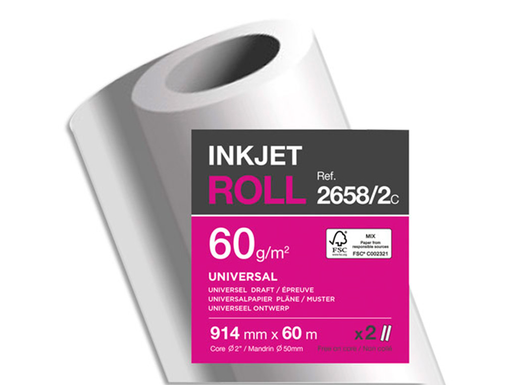 PAPIER CLAIREFONTAINE PLAN EXTRA BLANC LARGEUR 60MX914MM 60G APPLICATION JET D'ENCRE   QUALITE PHOTO BOBINE