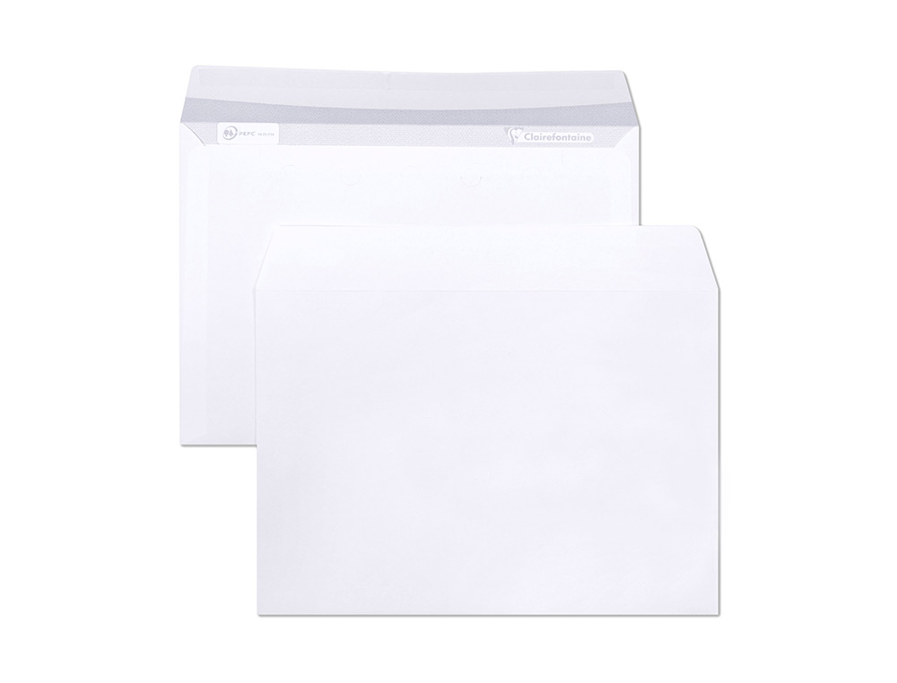 ENVELOPPE BLANCHE CLAIREFONTAINE BANDE DE       PROTECTION 90G FENETRE 45     162X229MM BLANCHE BOITE DE