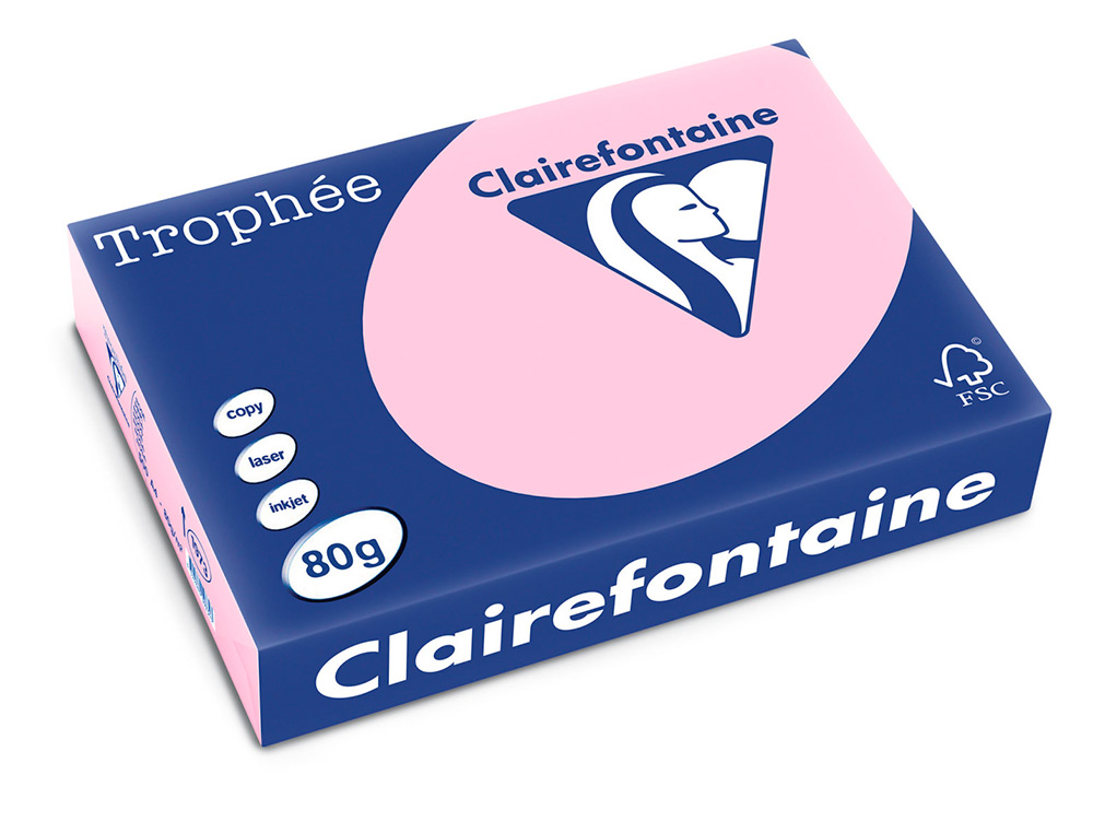 PAPIER CLAIREFONTAINE MULTIFONCTION LASER COULEUR   TROPHE A4 80G/M2 PASTEL       EGLANTINE PARFAITE OPACITE