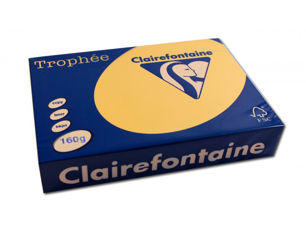 PAPIER CLAIREFONTAINE MULTIFONCTION COULEUR TROPHE  A4 160G/M2BOUTON D'OR         PARFAITE OPACITE PAQUET 250