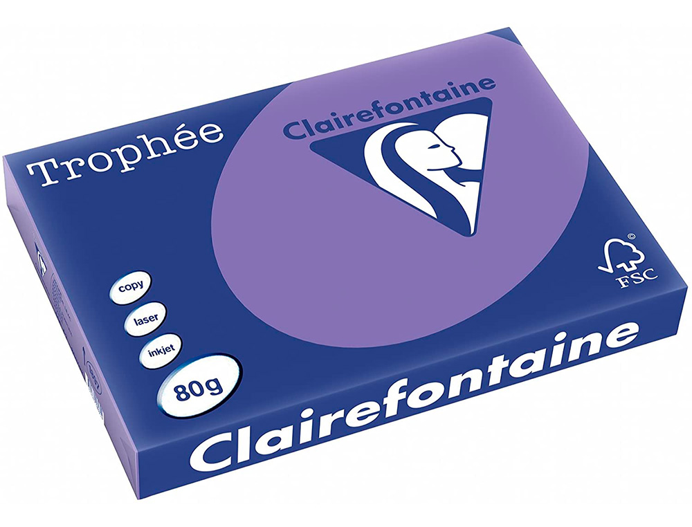 PAPIER CLAIREFONTAINE MULTIFONCTION LASER COULEUR   TROPHE A3 80G/M2 VIOLINE      PARFAITE OPACITE PAQUET 500