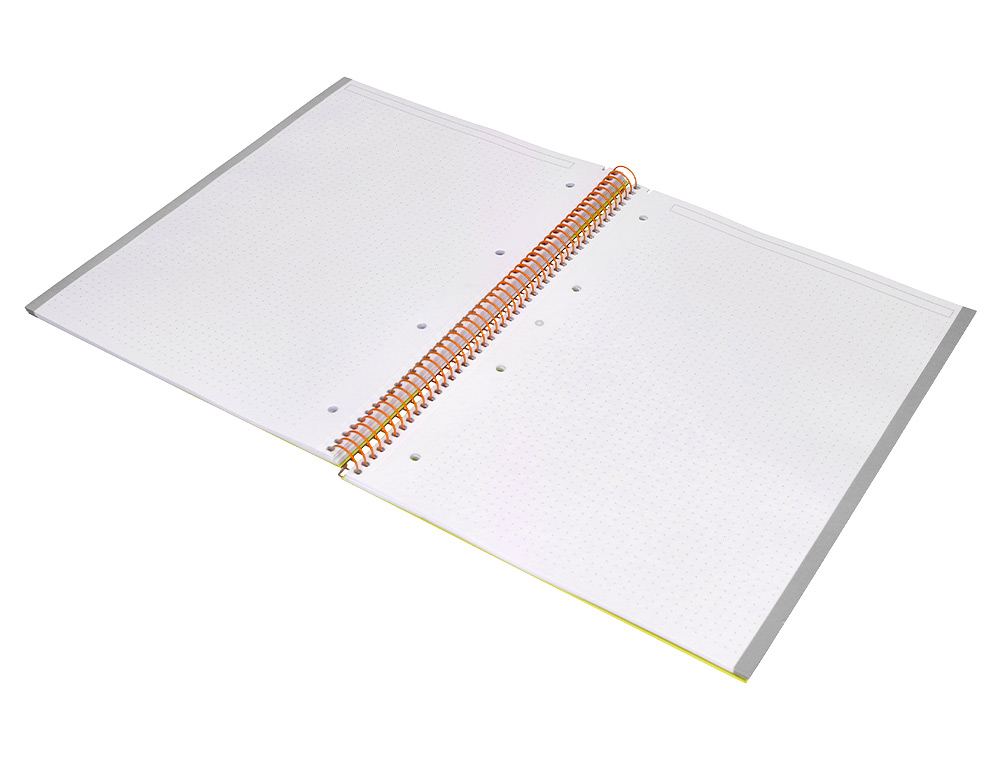 CAHIER SPIRALE ANTARTIK A4 80P 90G COUVERTURE CARTONEE REGLURE DOT 4 TROUS COLORIS JAUNE