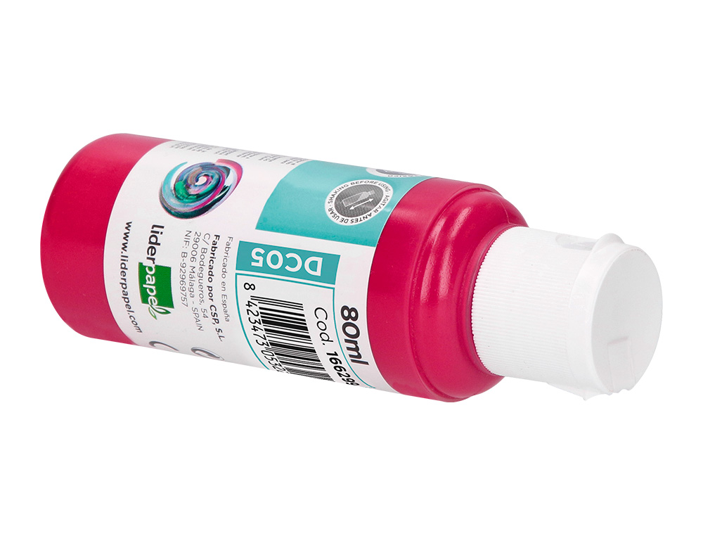 PEINTURE ACRYLIQUE LIDERPAPEL COLORIS MAGENTA BOUTEILLE     80ML