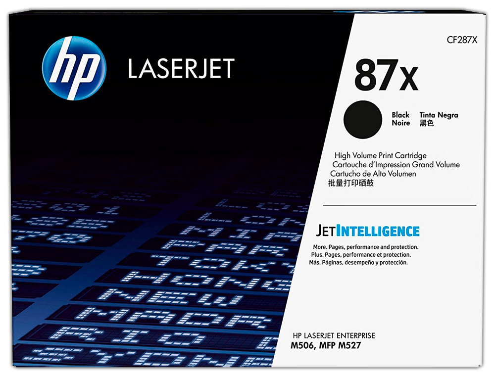 TONER LASER HP 87X CF287X POUR LASERJET ENTREPRISE M506/MFP M527 & LASERJET PRO M501 COULEUR NOIR 18000P